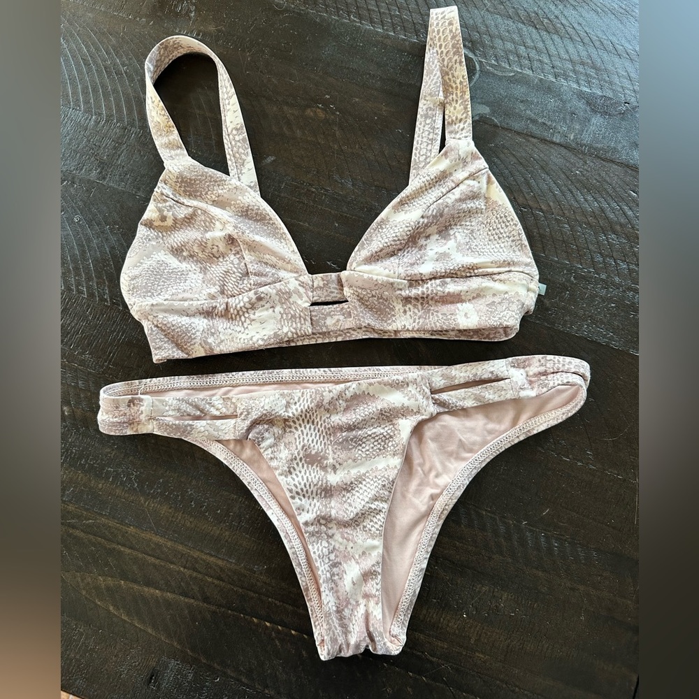 Vitamin A snakeskin bikini set